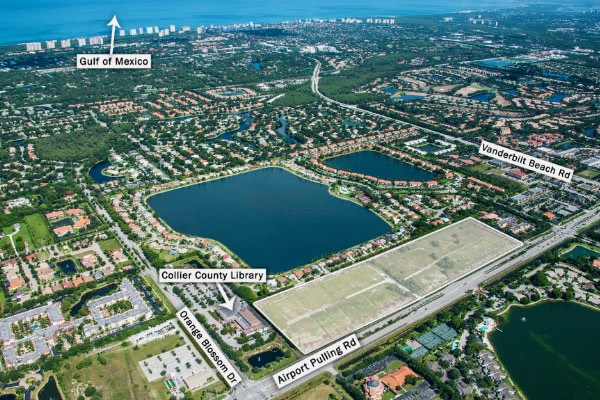 Aerial view of the cleared Avery Square site beside Airport Pulling Road before homes were built